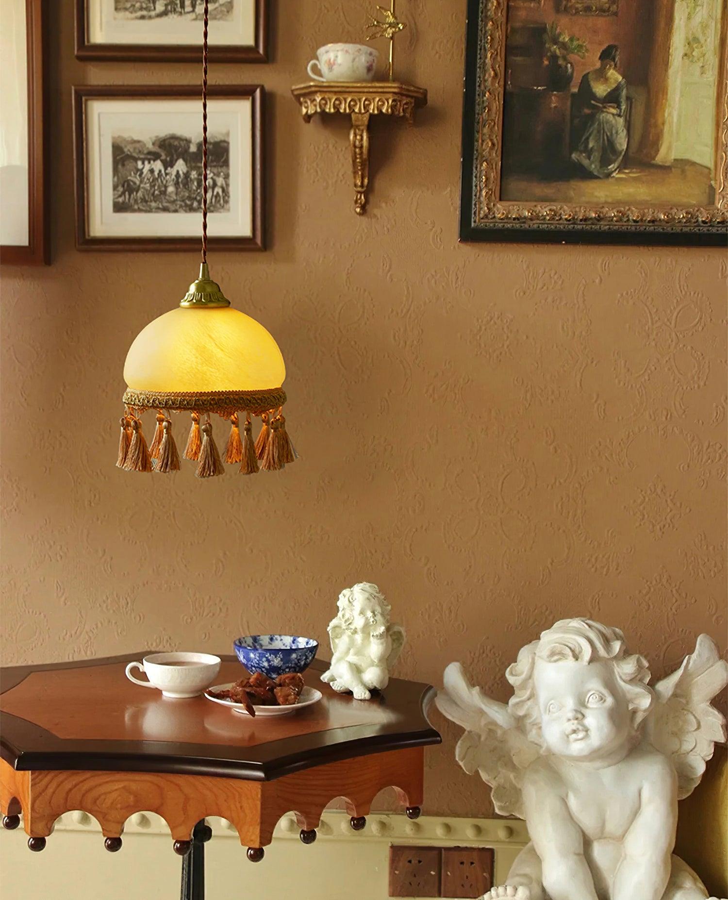 French Tassels Brass Pendant Light - Cueteks