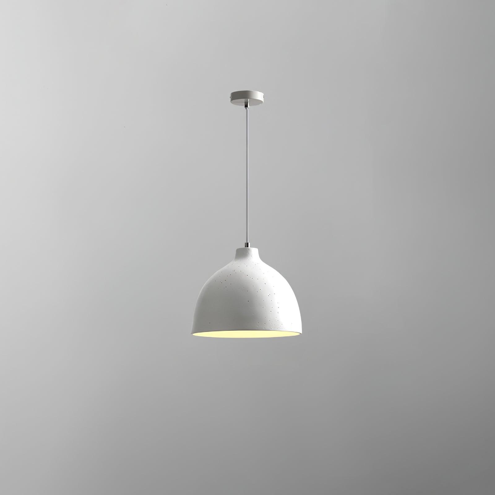 White pendant with a small silver-coloured canopy