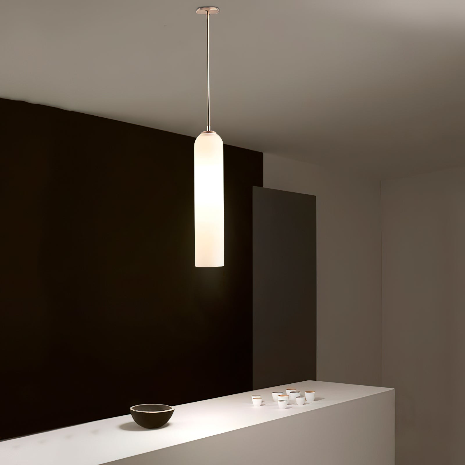 Long Tube Glass Pendant Light - Cueteks