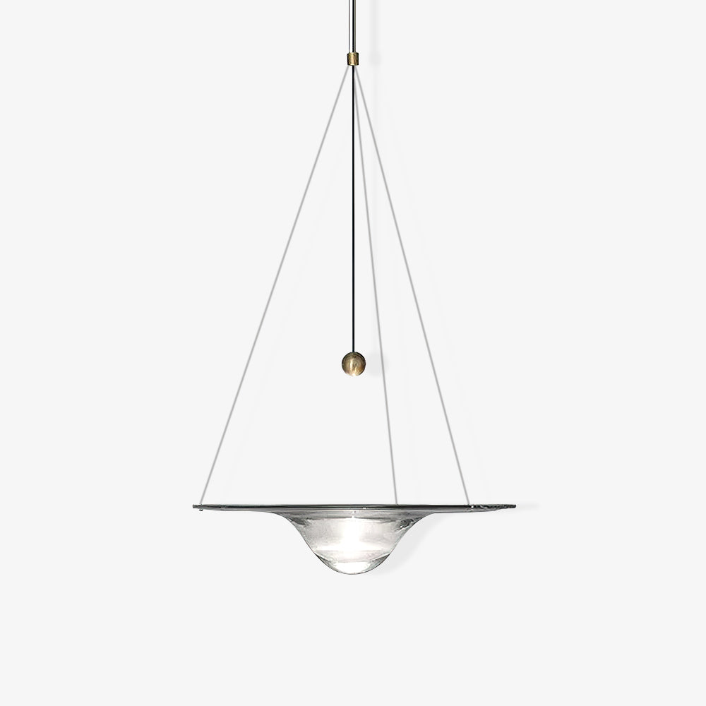 Momento clear disc pendant on a white background