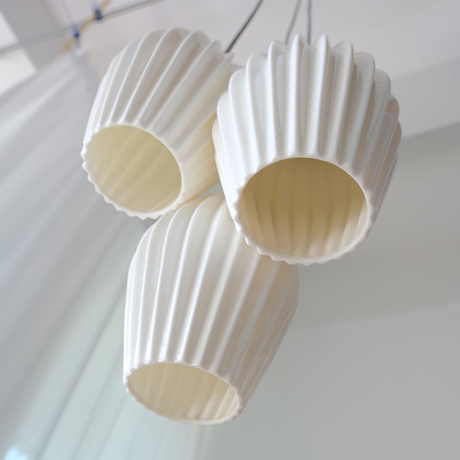Ceramic Ribbed Pendant light - Cueteks