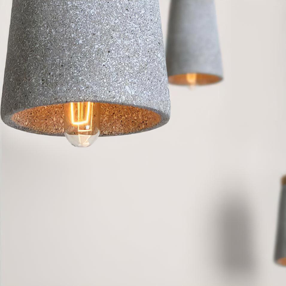 Underside view of Light Grey shade and bulb