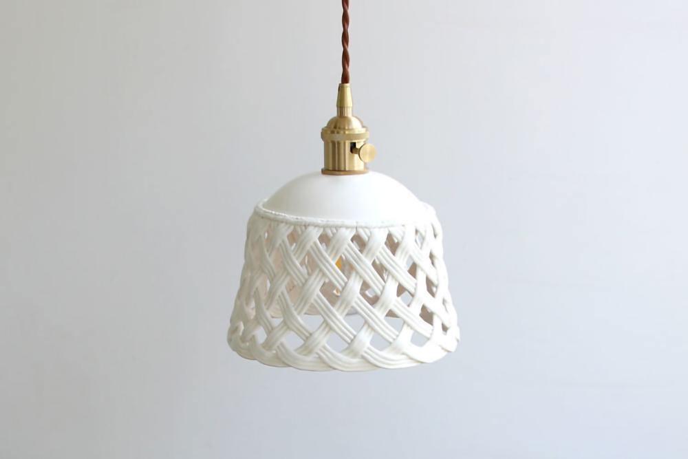 Openwork Ceramic Pendant Lamp - Cueteks