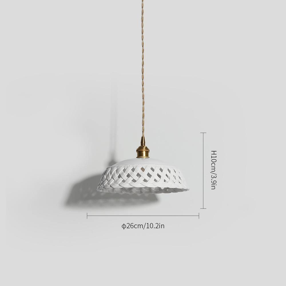 Openwork Ceramic Pendant Lamp - Cueteks