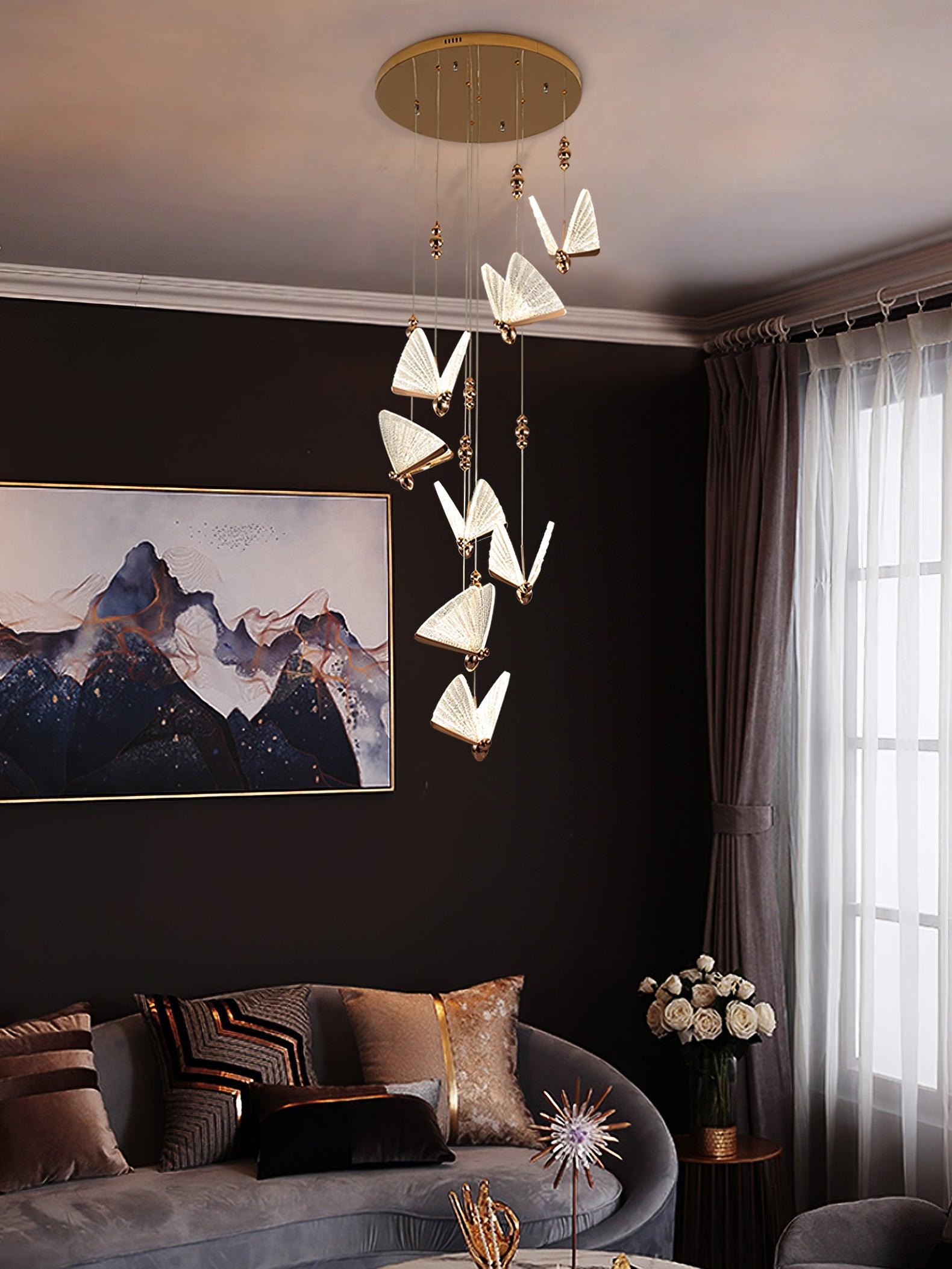 Butterfly acrylic wing pendant light