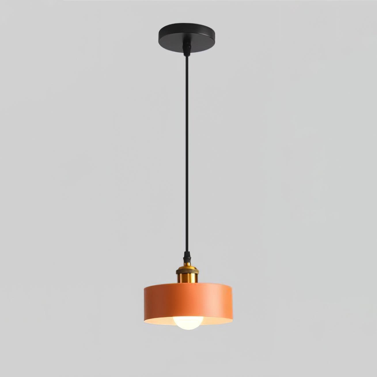 Orange drum pendant on a long cable