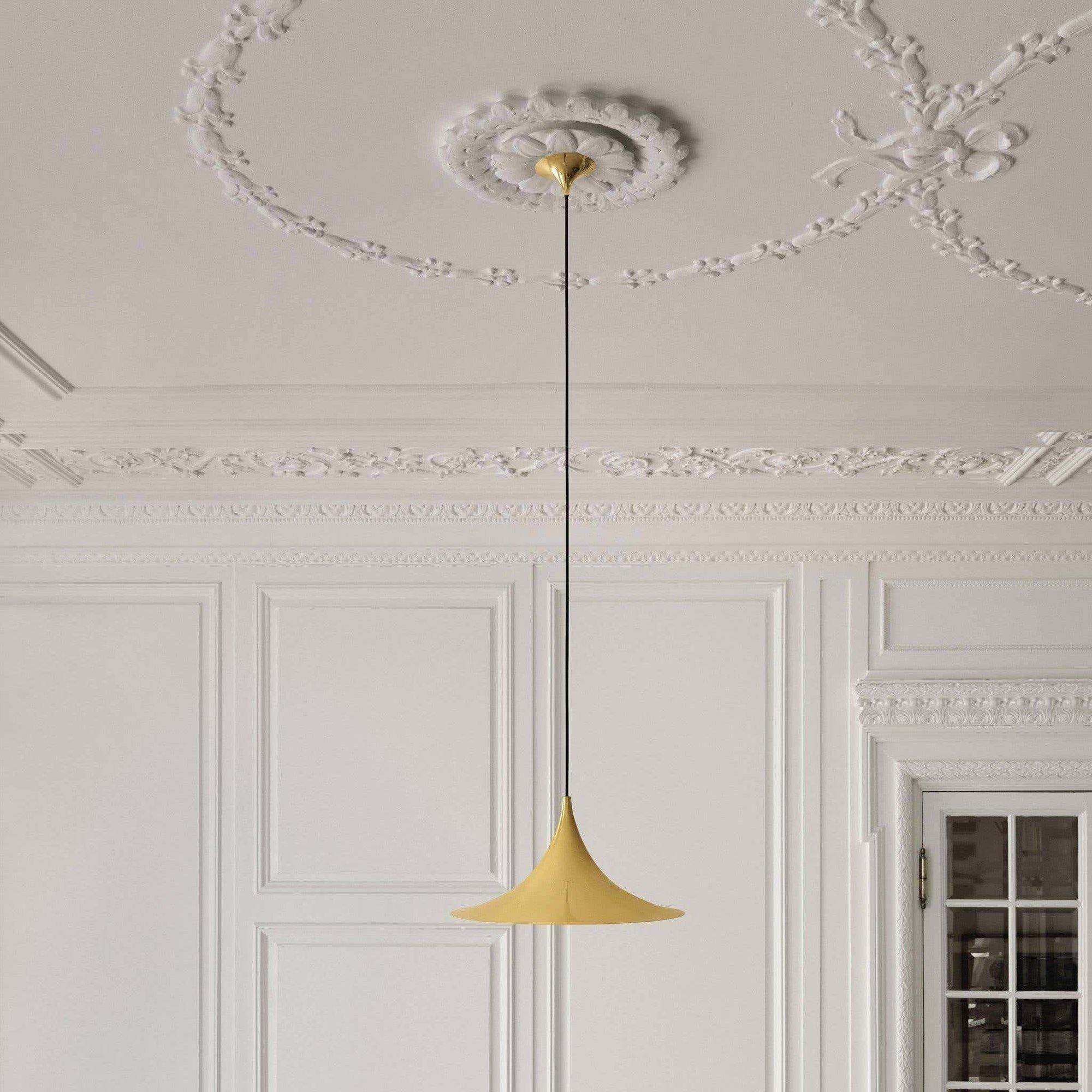 Semi flared metal pendant light