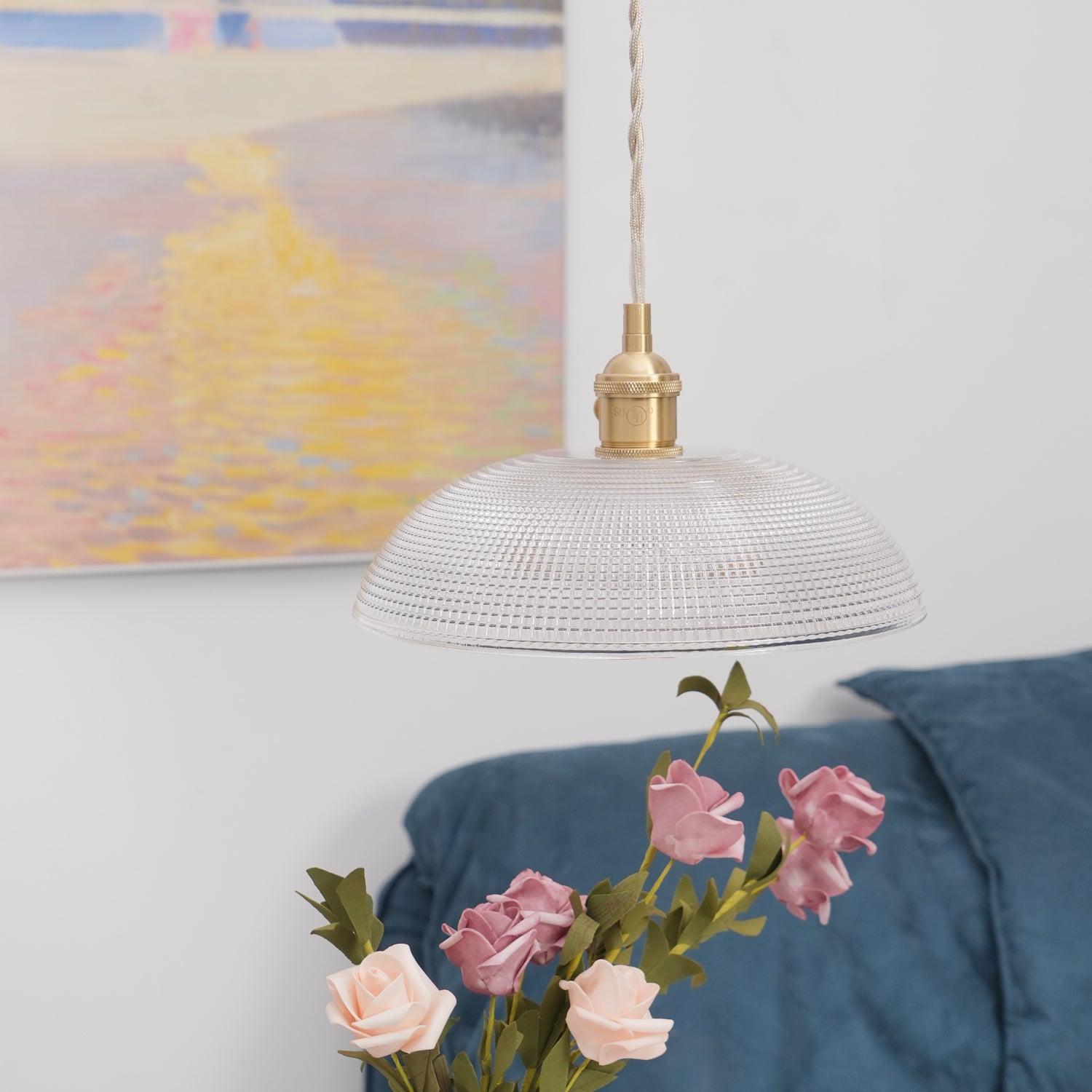 Ribbed Spiral Pendant Light - Cueteks