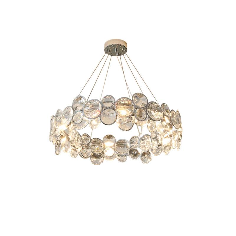 Chrome Round Crystal Chandelier - Cueteks