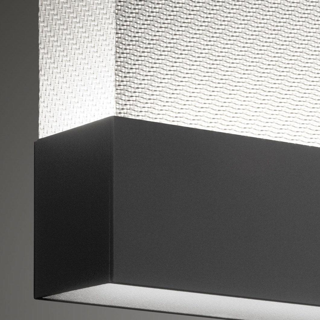 Close view of black rail and white light strip