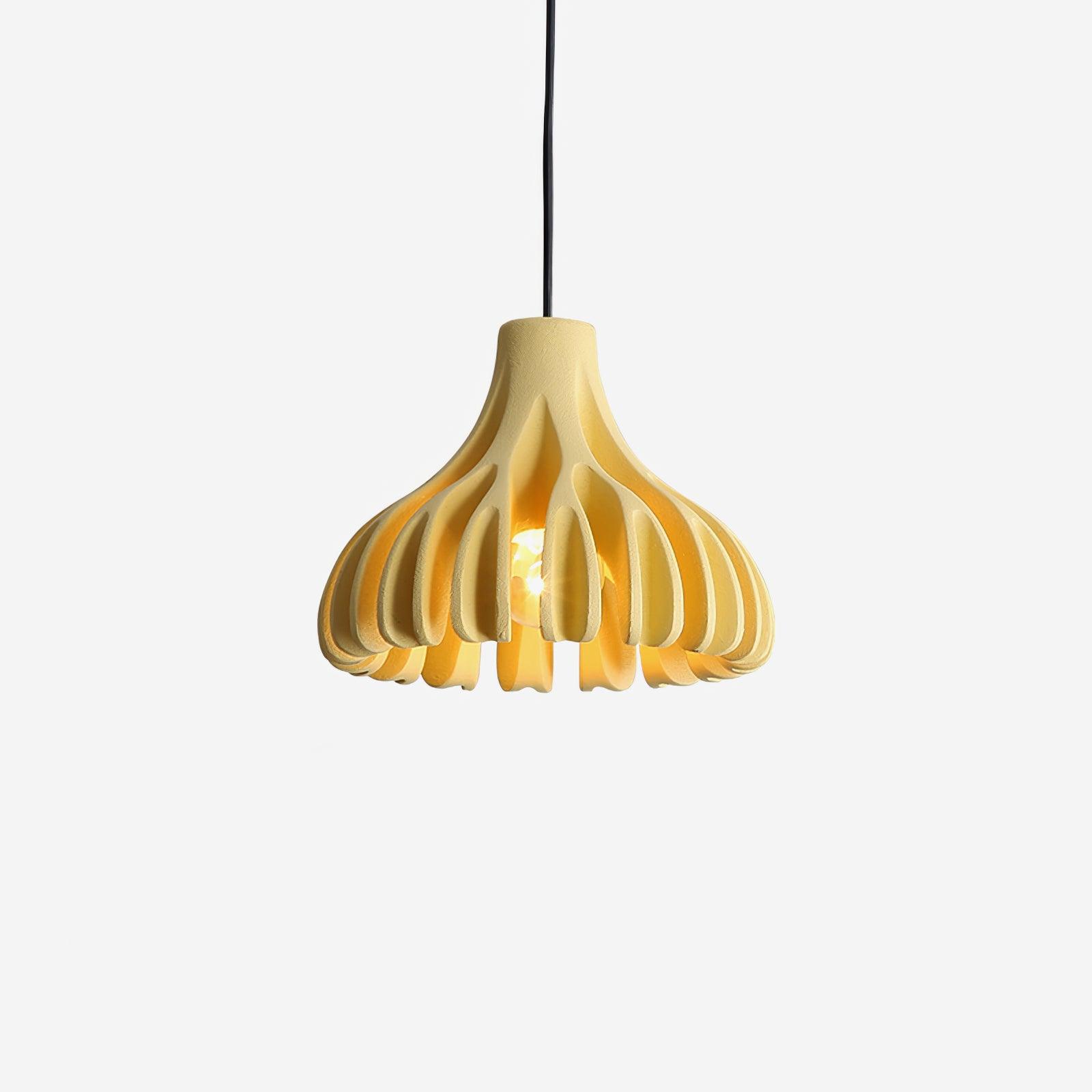 Yellow Coral Resin pendant against a light background