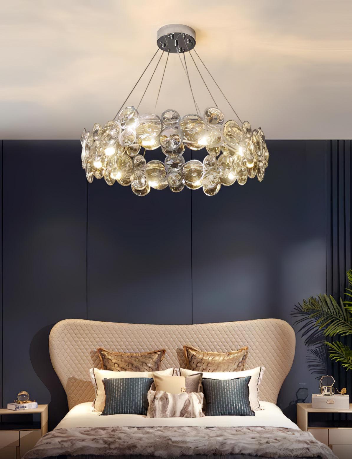 Chrome Round Crystal Chandelier - Cueteks