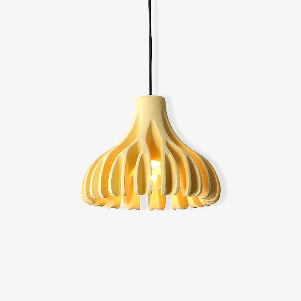 Yellow resin shade showing curved open ribs