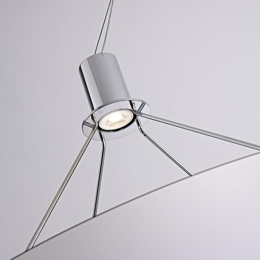 Close-up of Chrome cylindrical head and supports