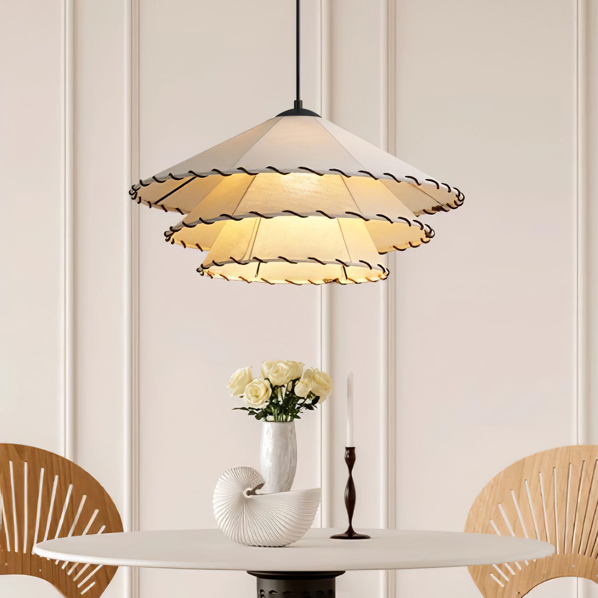 Lotus Leaf Fabric Pendant Light - Cueteks