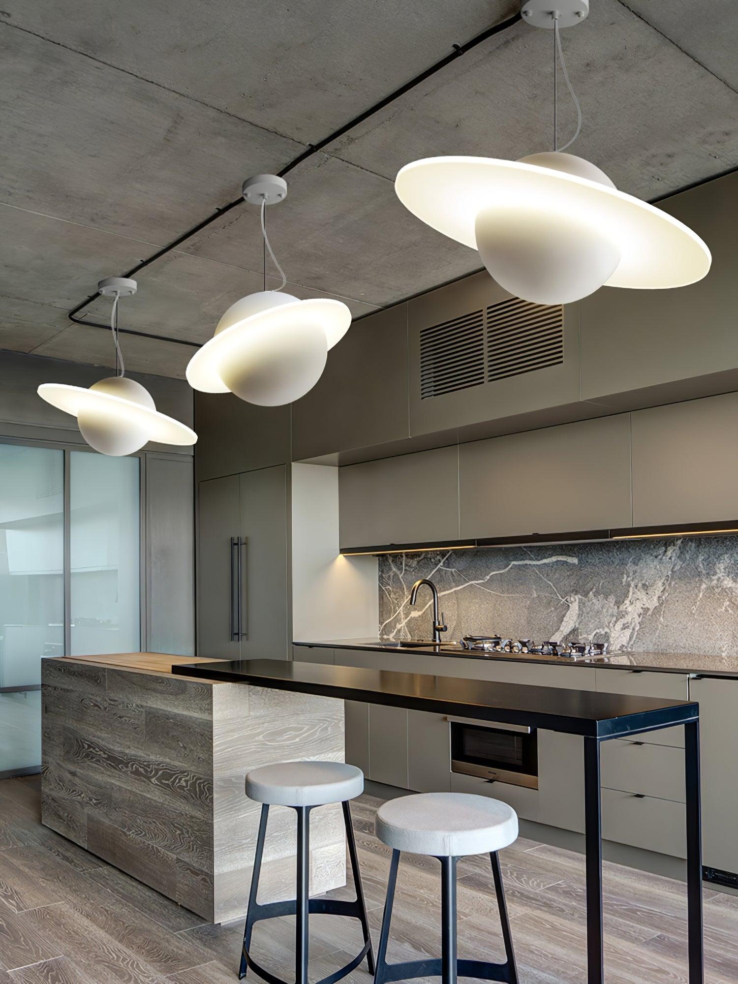 Jupiter Ring white LED pendant light