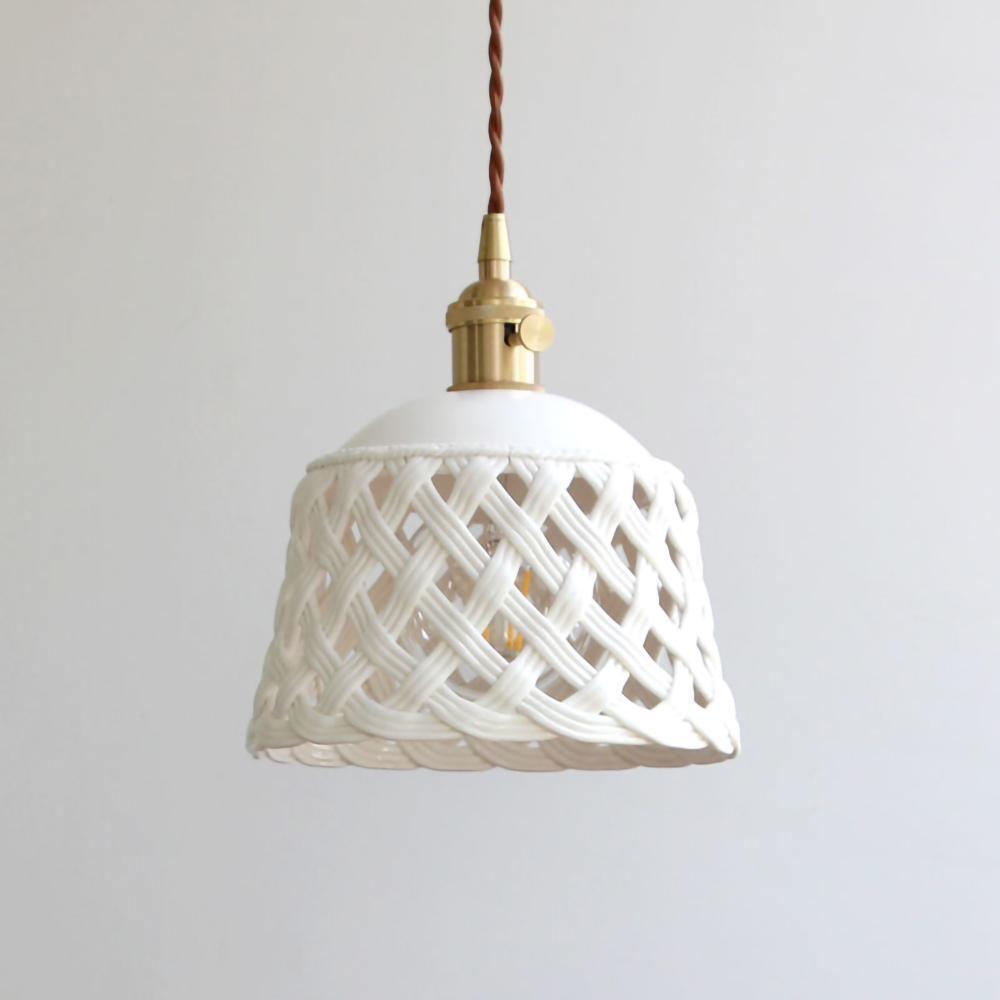 Openwork Ceramic Pendant Lamp - Cueteks