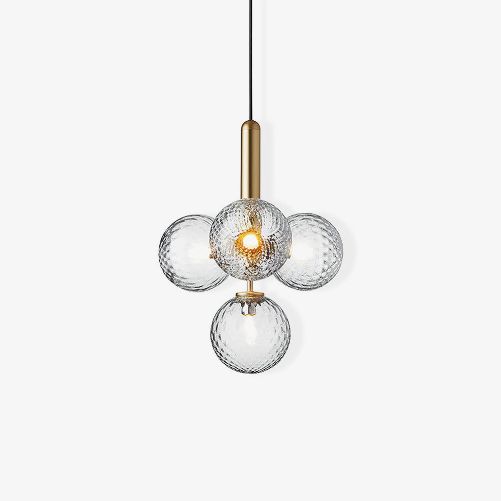 Compact clear globe cluster on a plain background