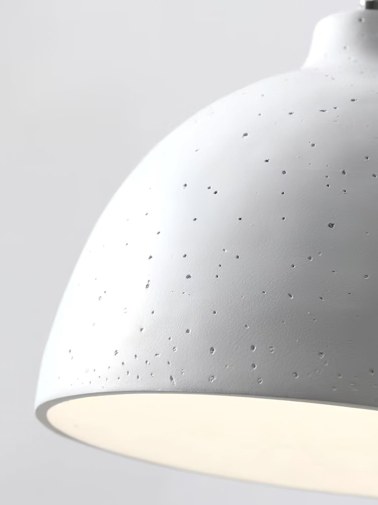 Speckled white resin shade surface detail