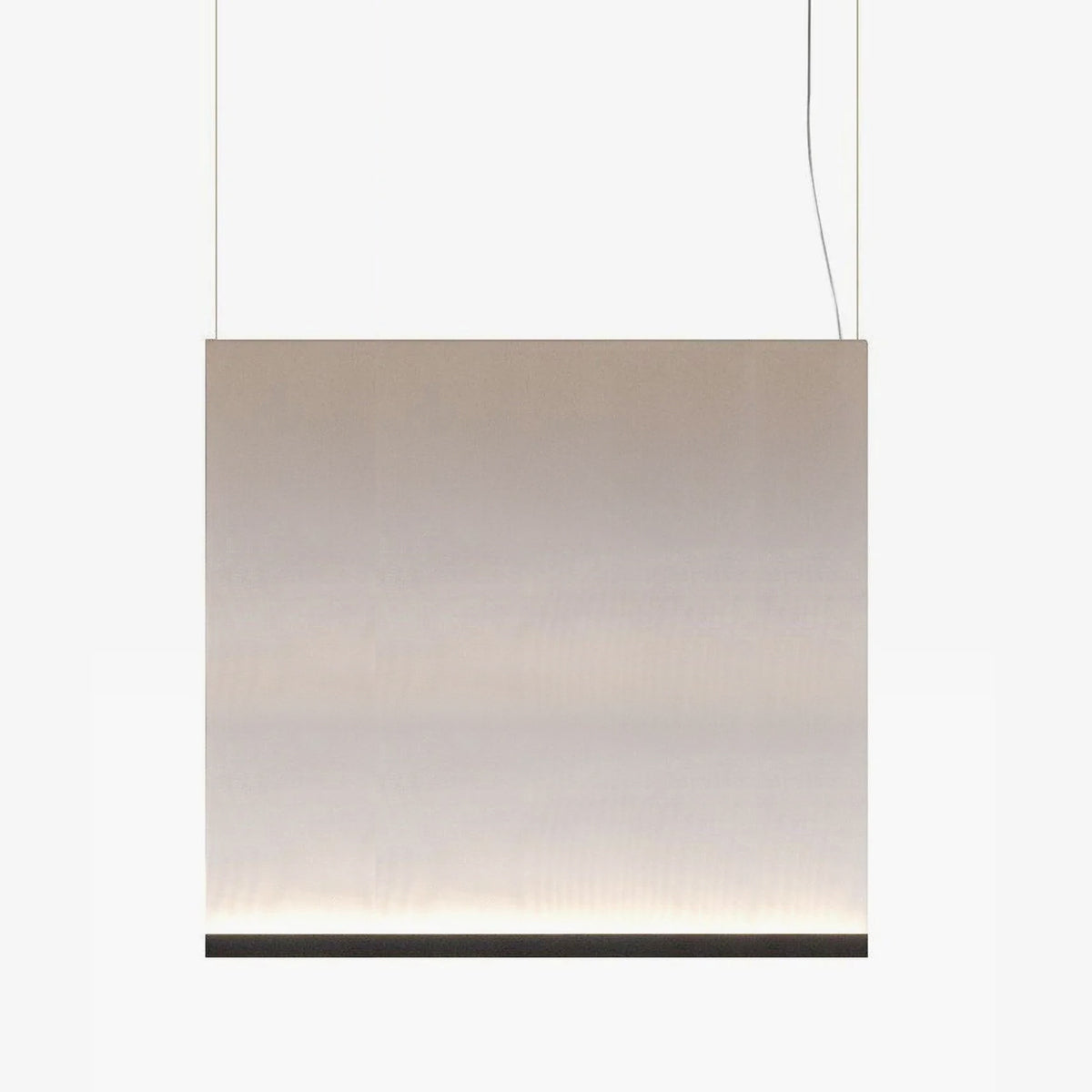 Square 90 × 90 cm fabric pendant panel with black lower rail