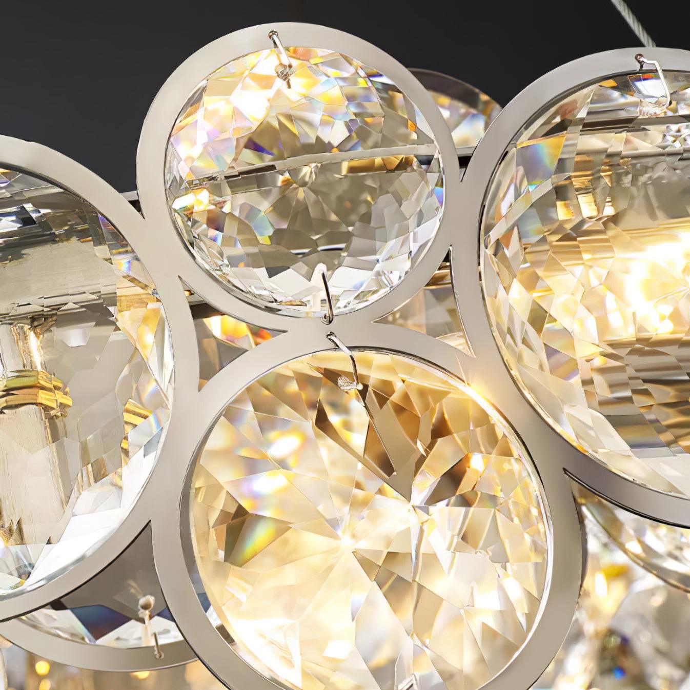 Chrome Round Crystal Chandelier - Cueteks