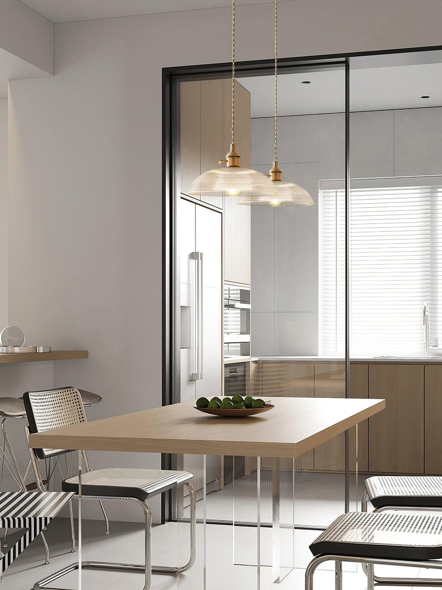 Ribbed Spiral Pendant Light - Cueteks