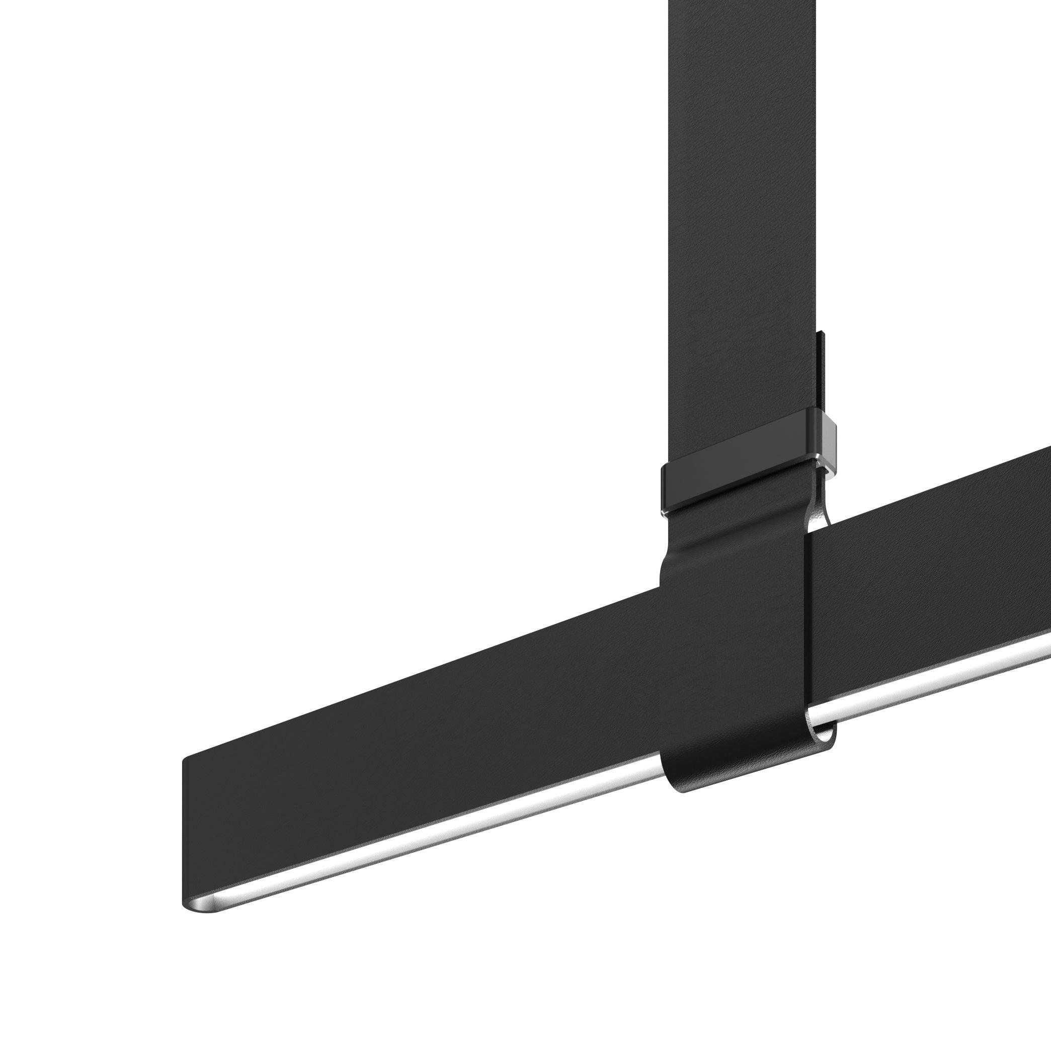Black strap clasp attached to a horizontal light bar
