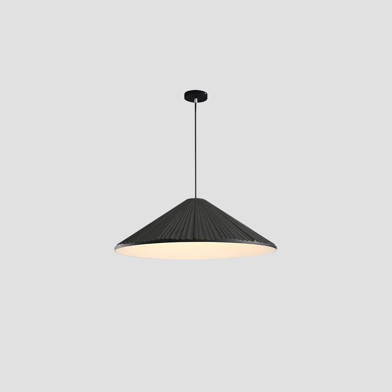 Black Hat pendant with a broad 42 cm pleated shade and illuminated underside