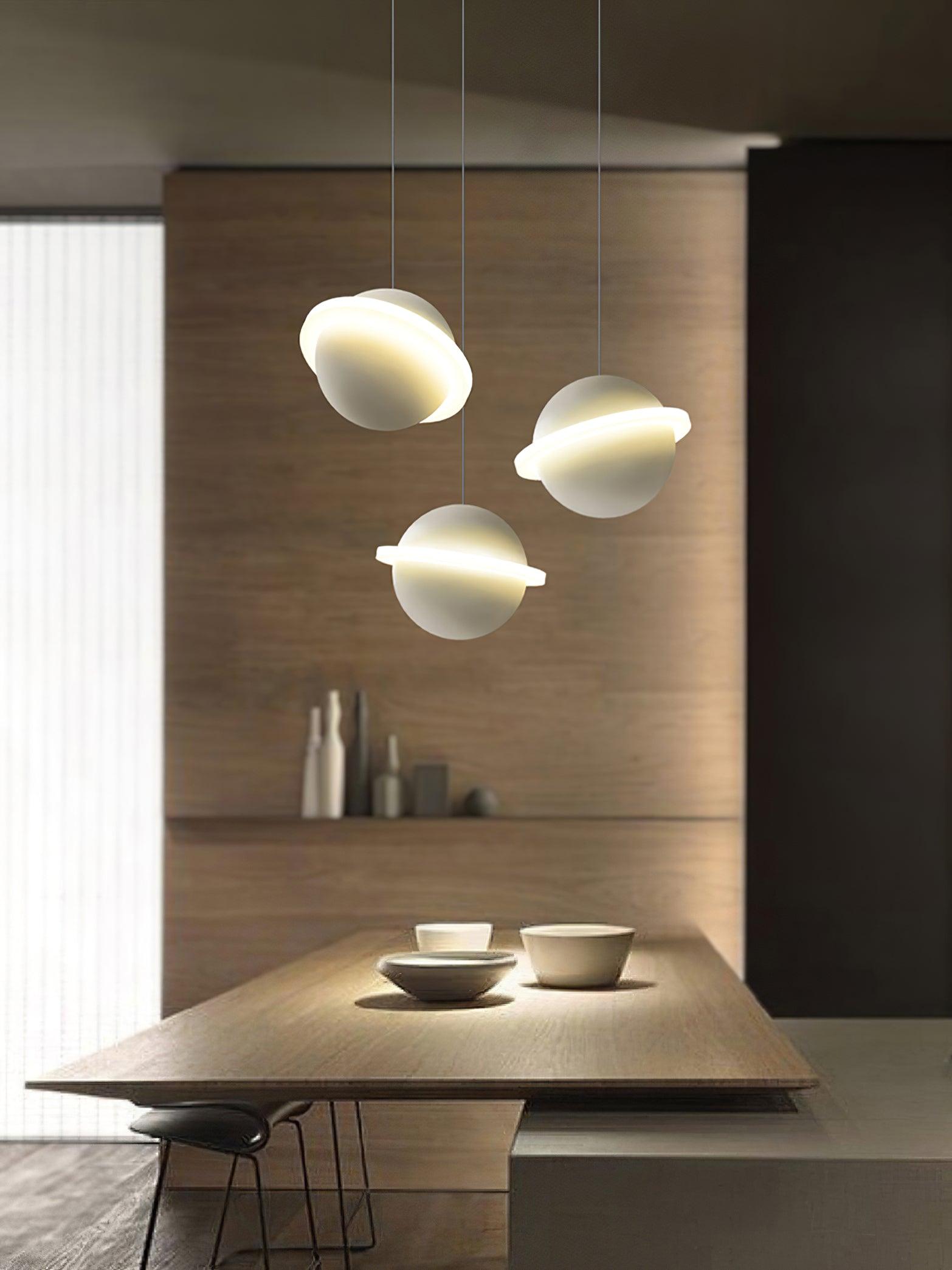 Jupiter Ring white LED pendant light