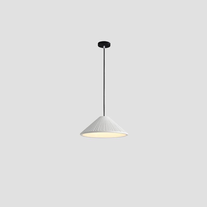 White Hat pendant with a small 21 cm pleated conical shade