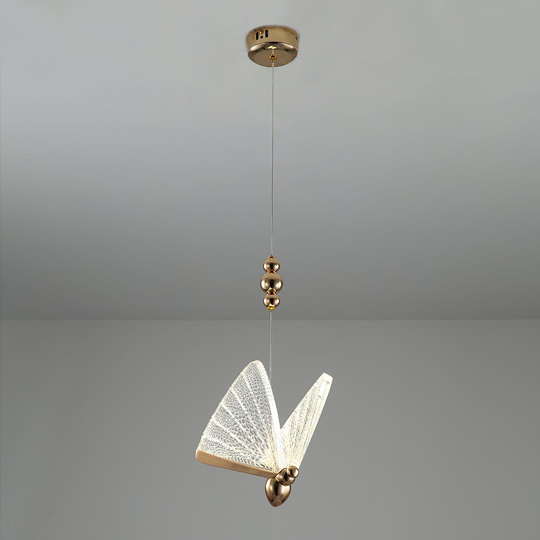 Butterfly acrylic wing pendant light
