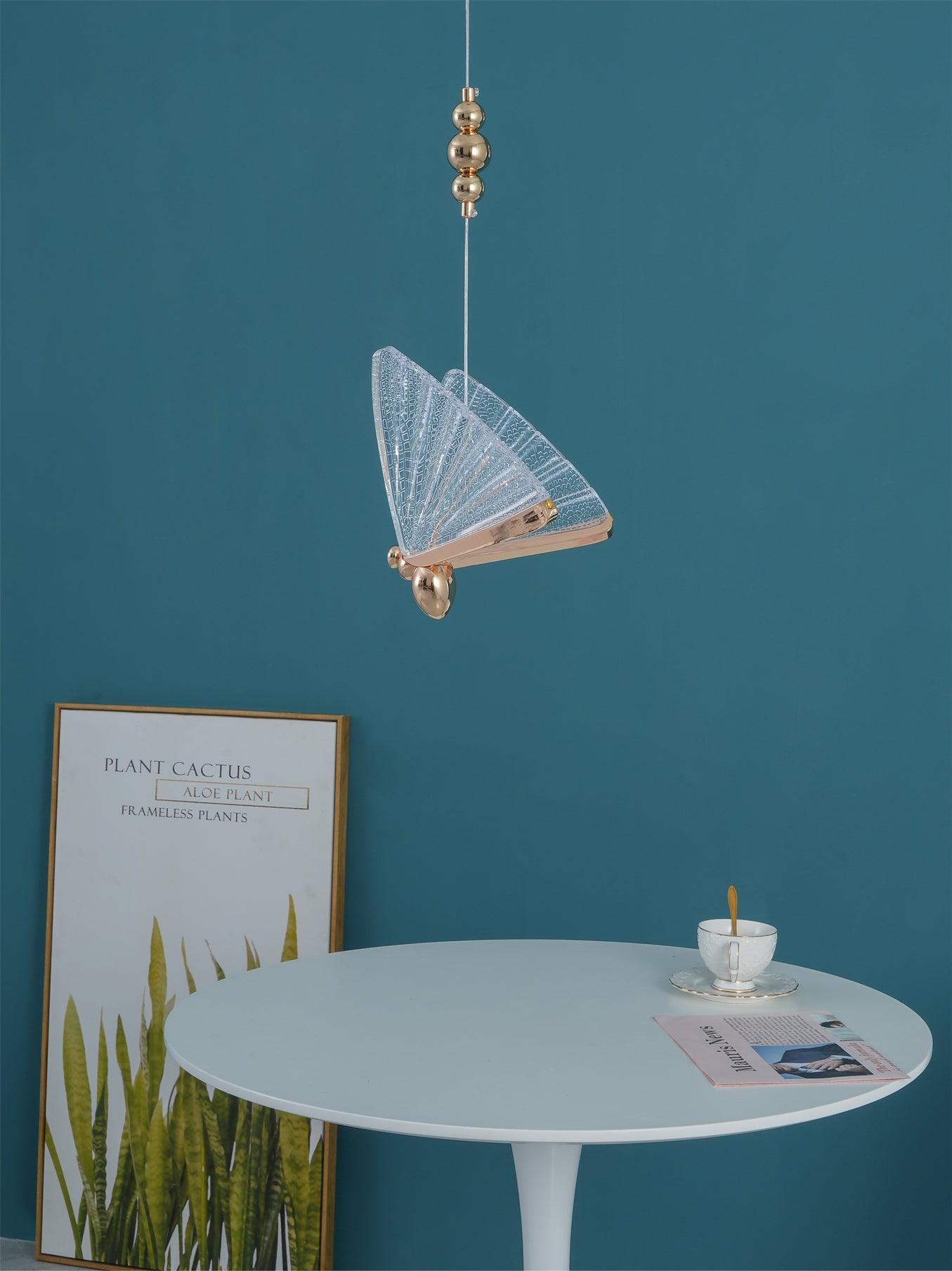 Butterfly acrylic wing pendant light