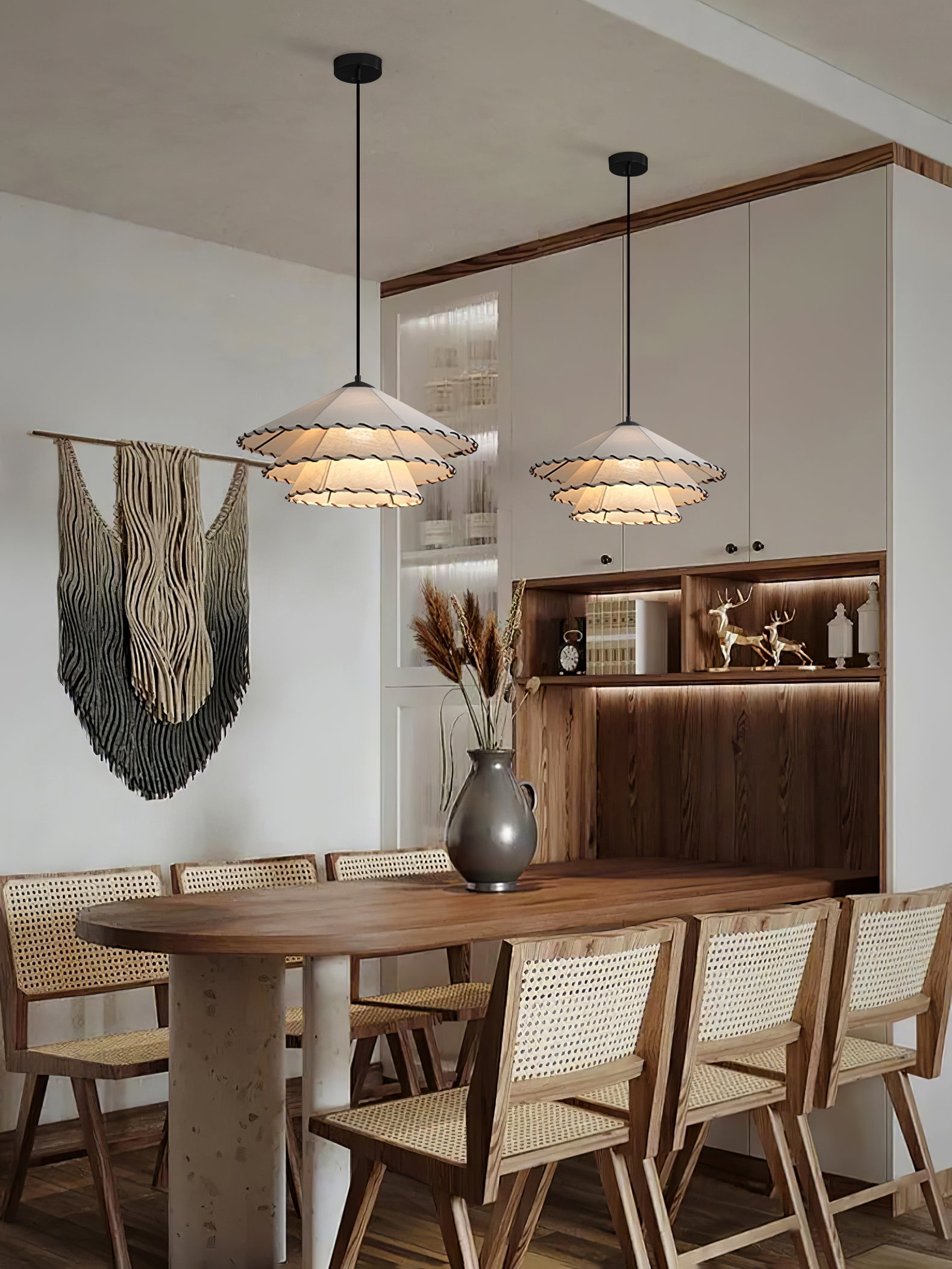 Lotus Leaf Fabric Pendant Light - Cueteks