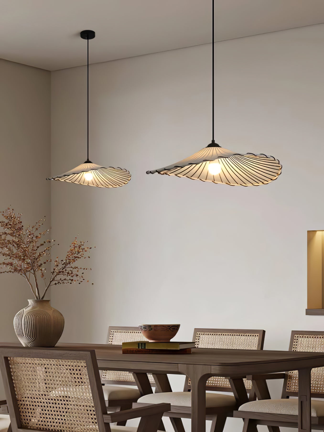 Lotus Leaf Fabric Pendant Light - Cueteks
