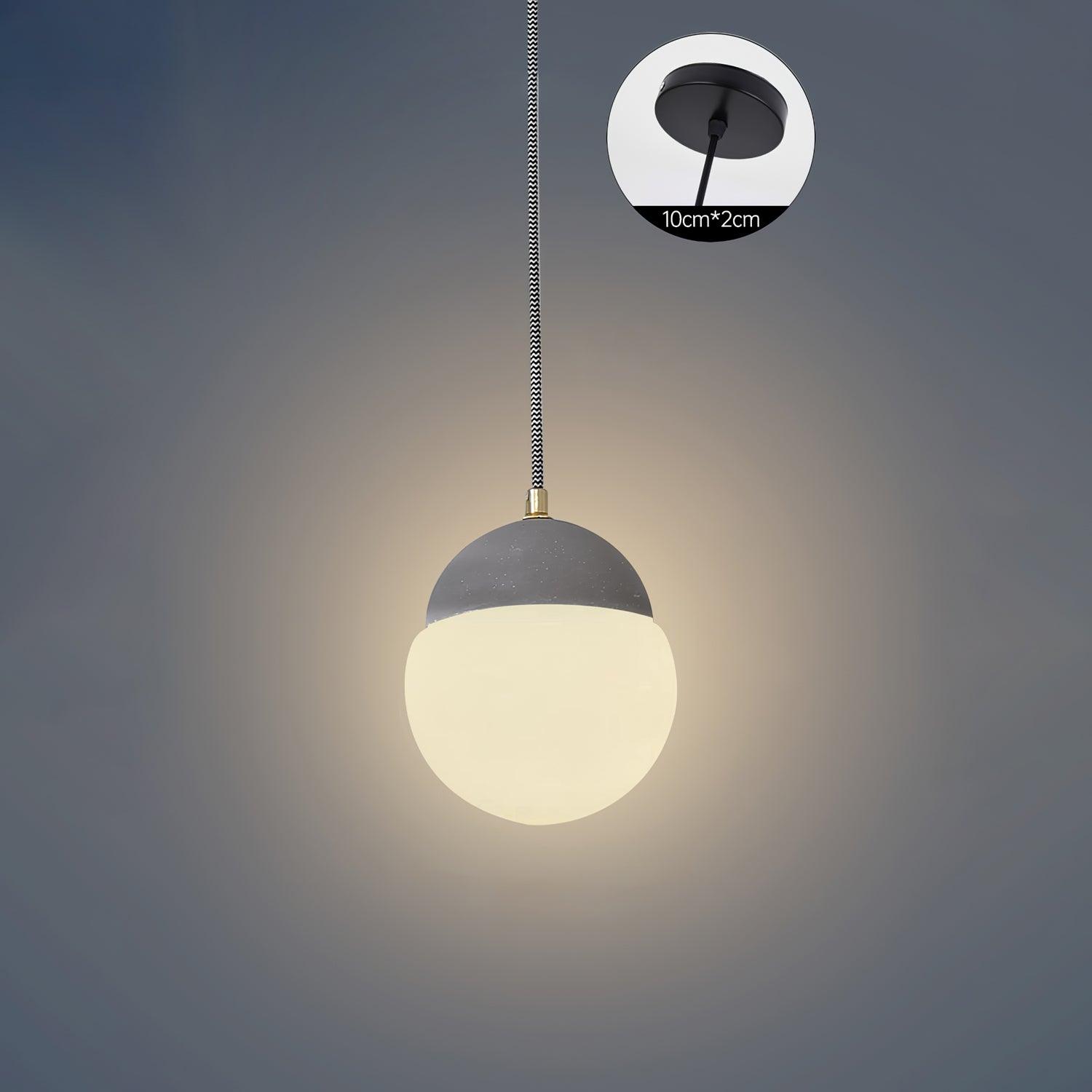 Sand grey pendant with illuminated globe
