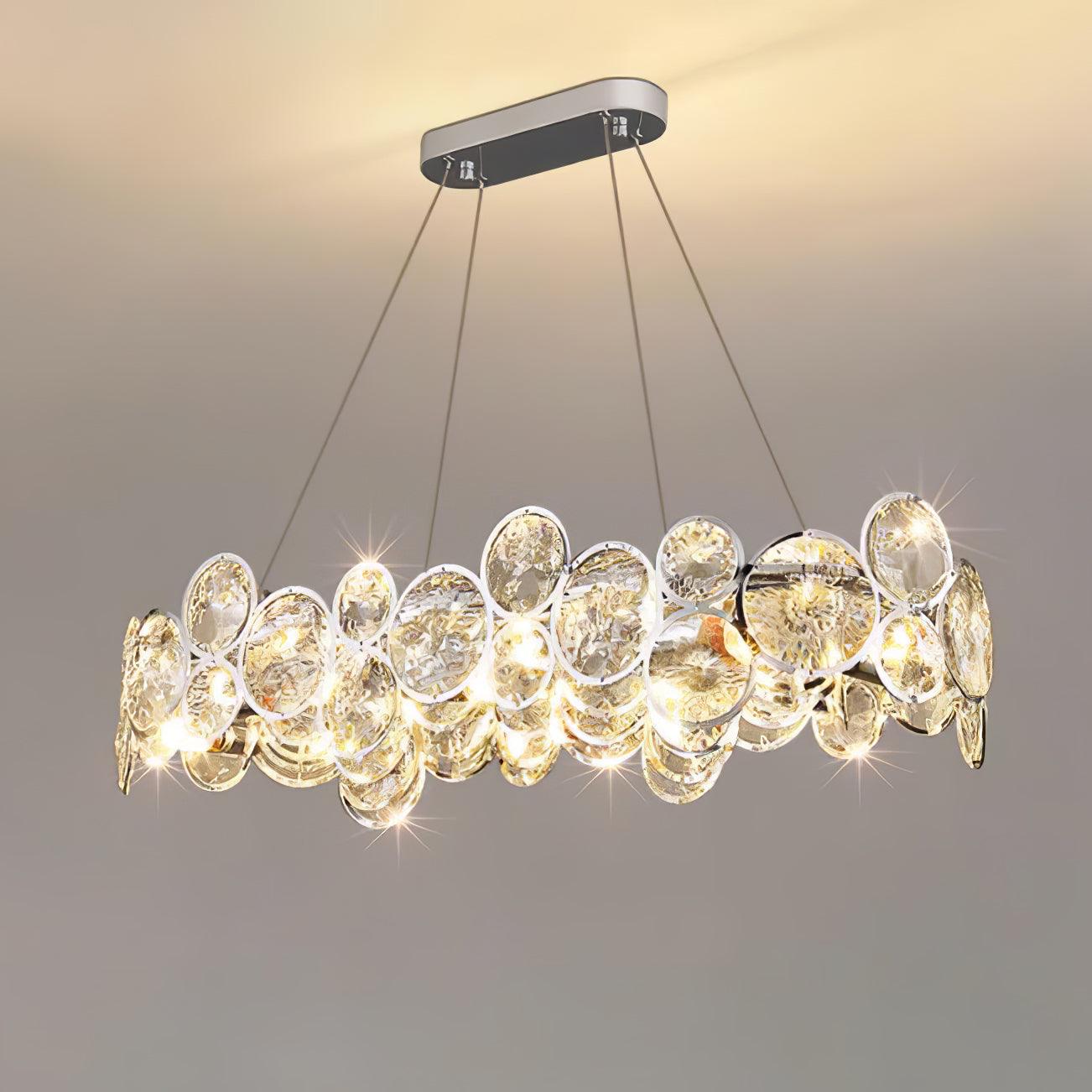 Chrome Round Crystal Chandelier - Cueteks