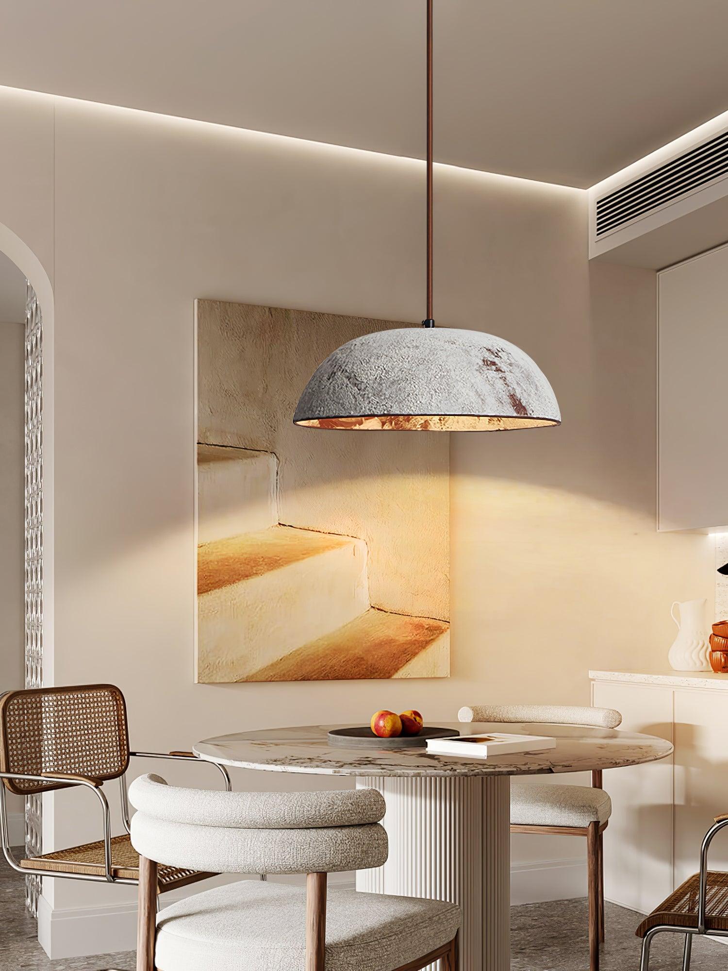 White dome pendant in a table setting
