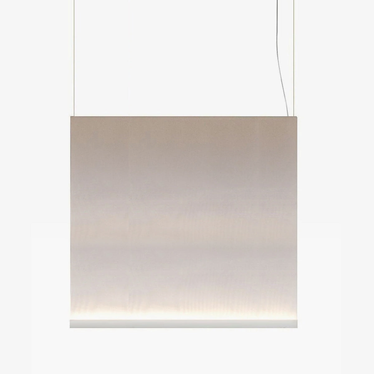 Square 90 × 90 cm fabric pendant panel with white lower rail