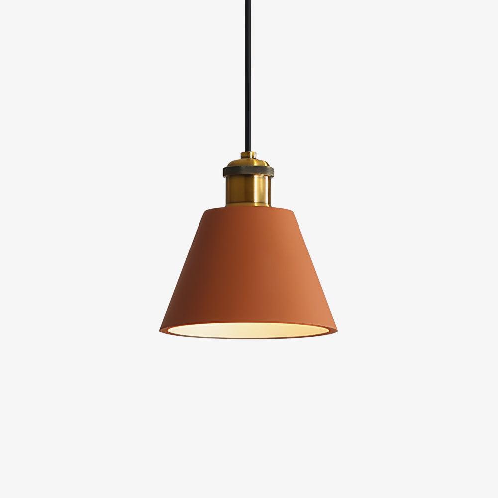 Orange tapered cone shade close-up