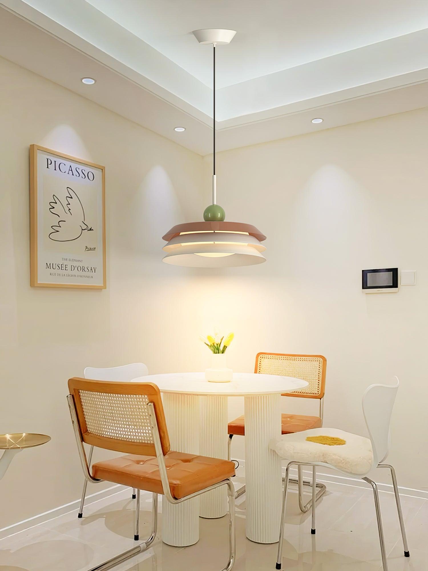 Morandi layered LED pendant light