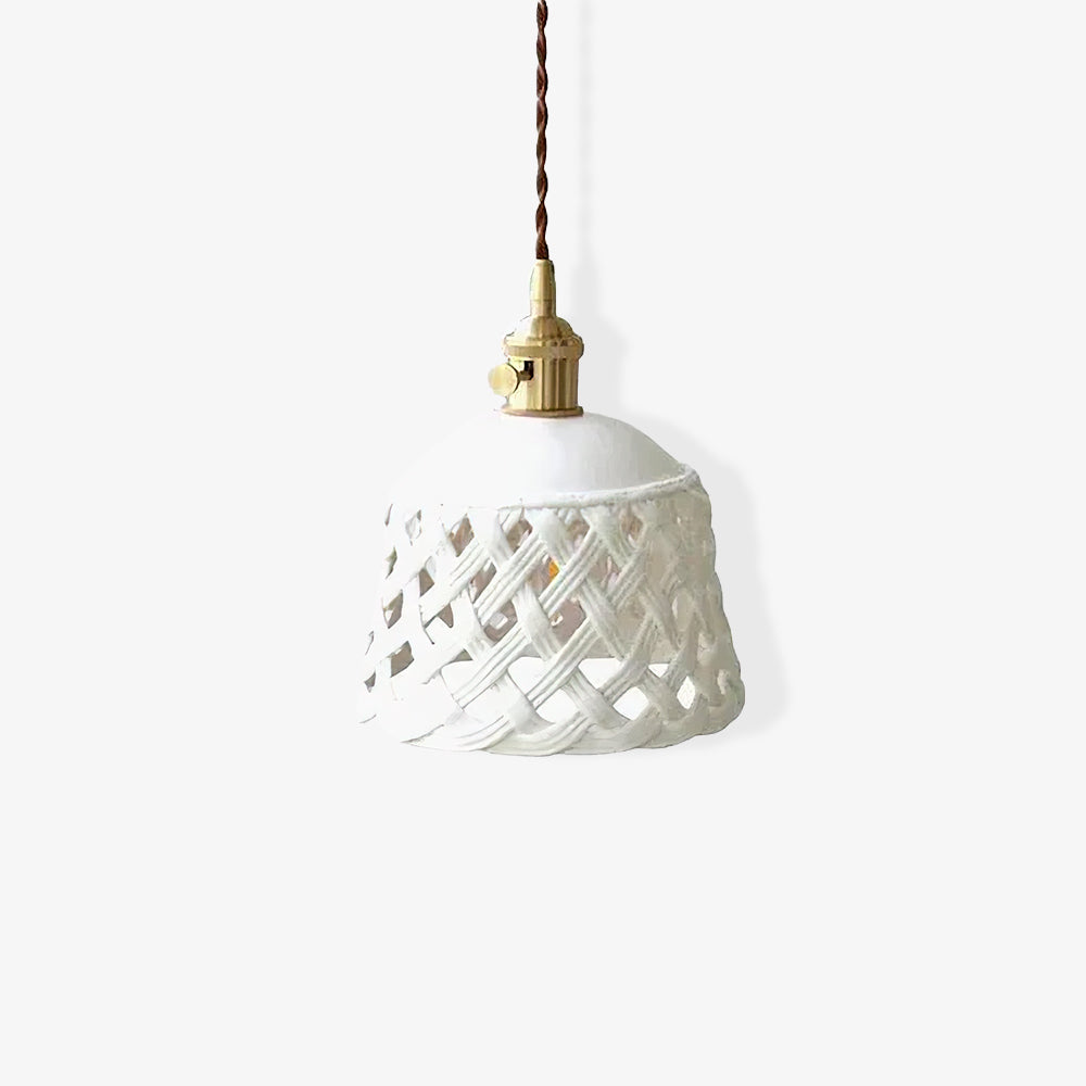 Openwork Ceramic Pendant Lamp - Cueteks