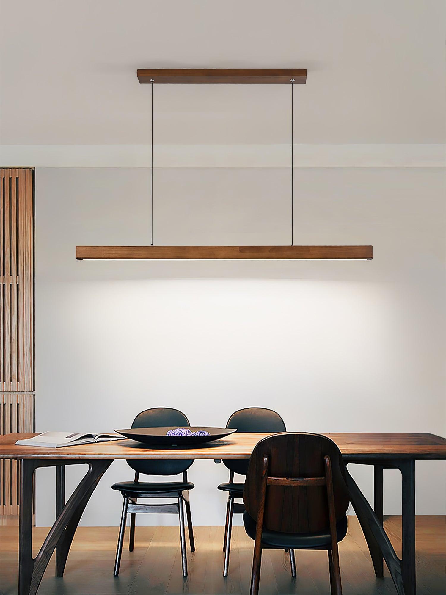 Walnut-colour pendant over a table