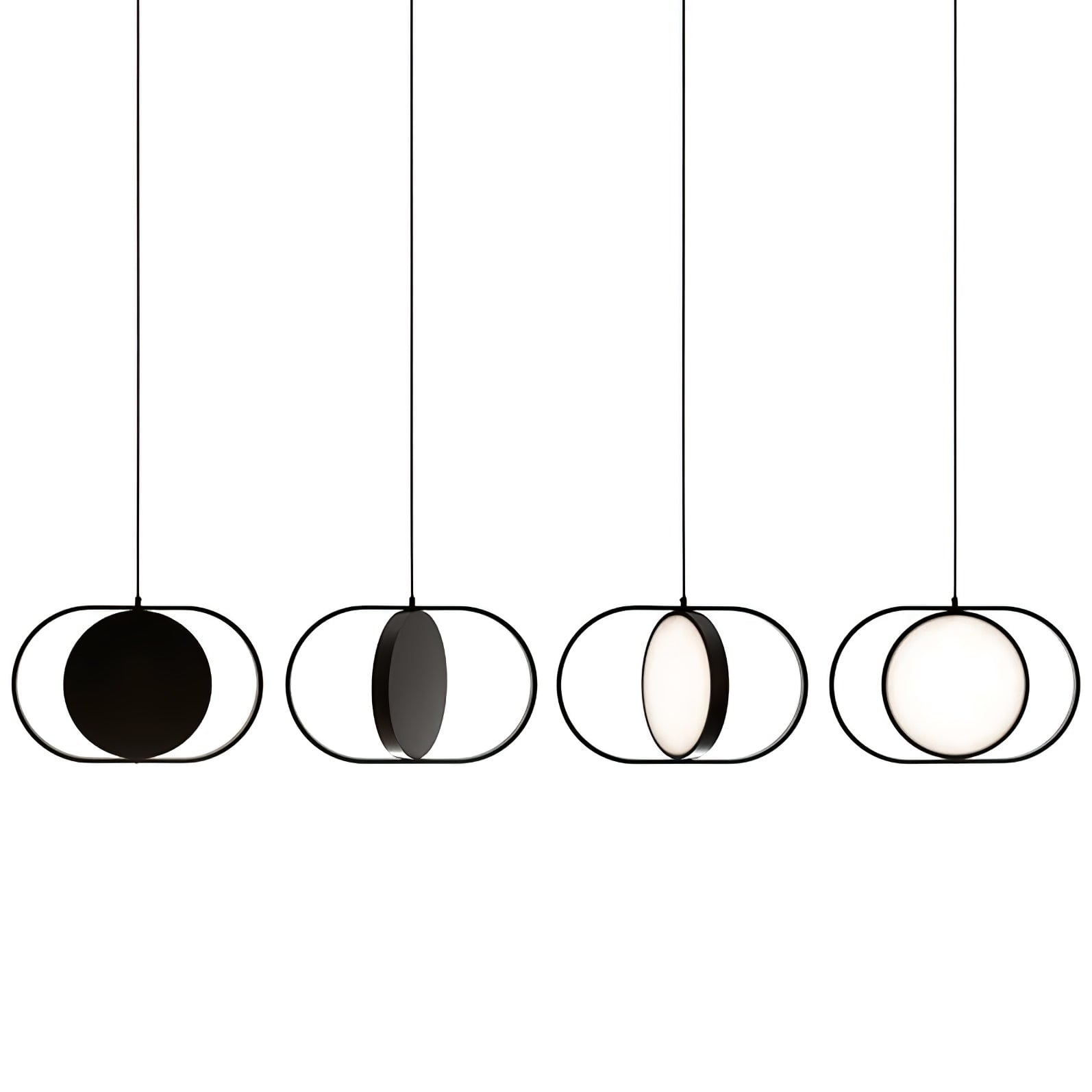 Four horizontal frames illustrating inner-disc rotation