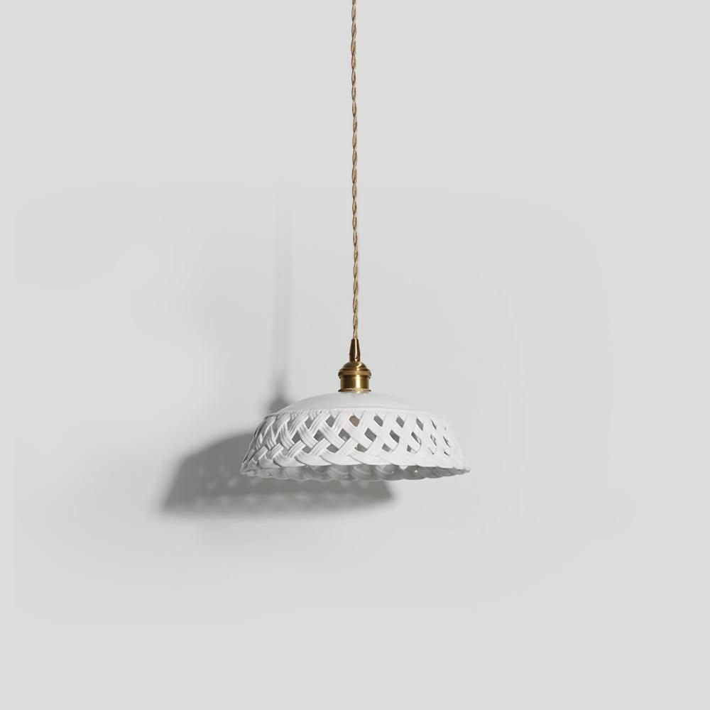 Openwork Ceramic Pendant Lamp - Cueteks