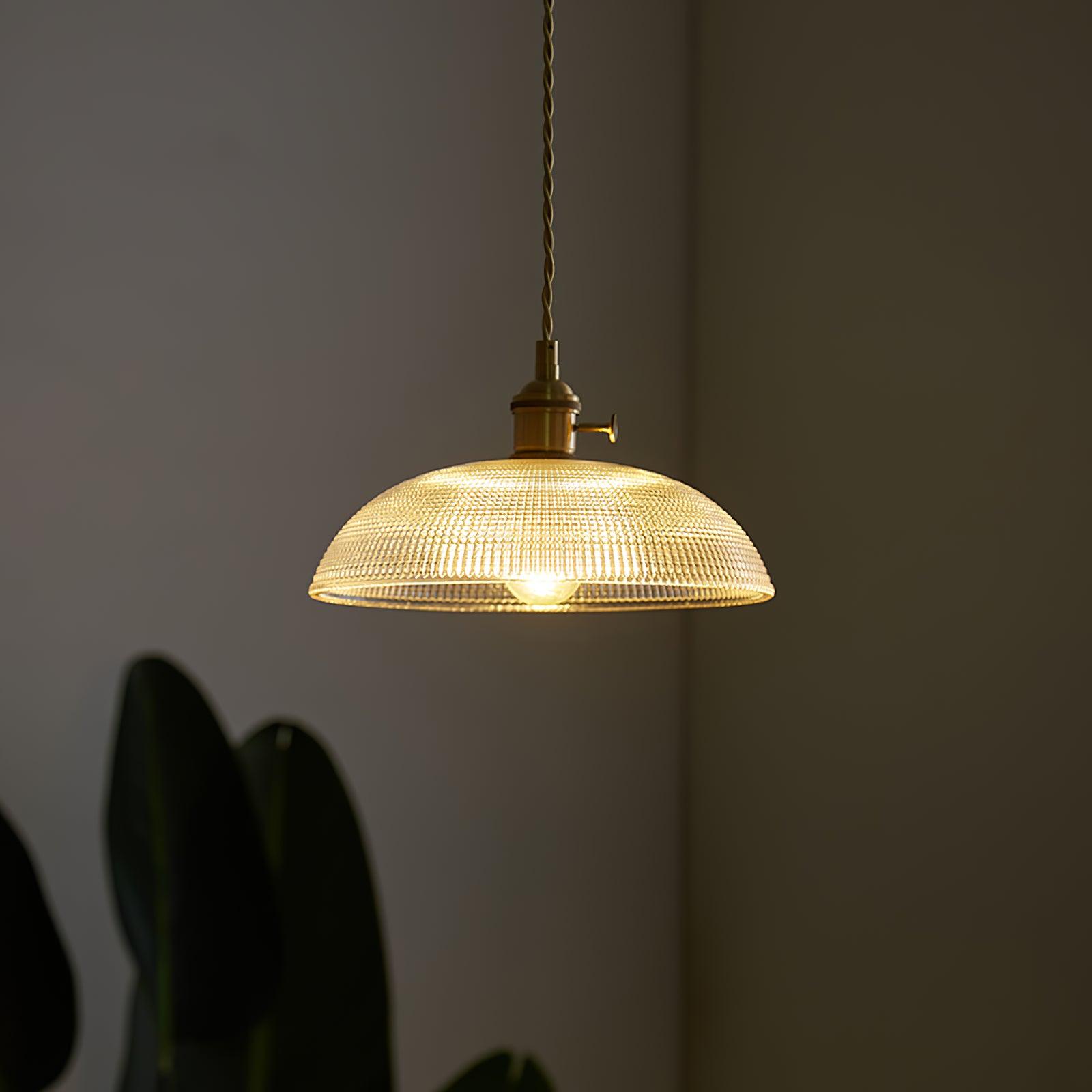Ribbed Spiral Pendant Light - Cueteks