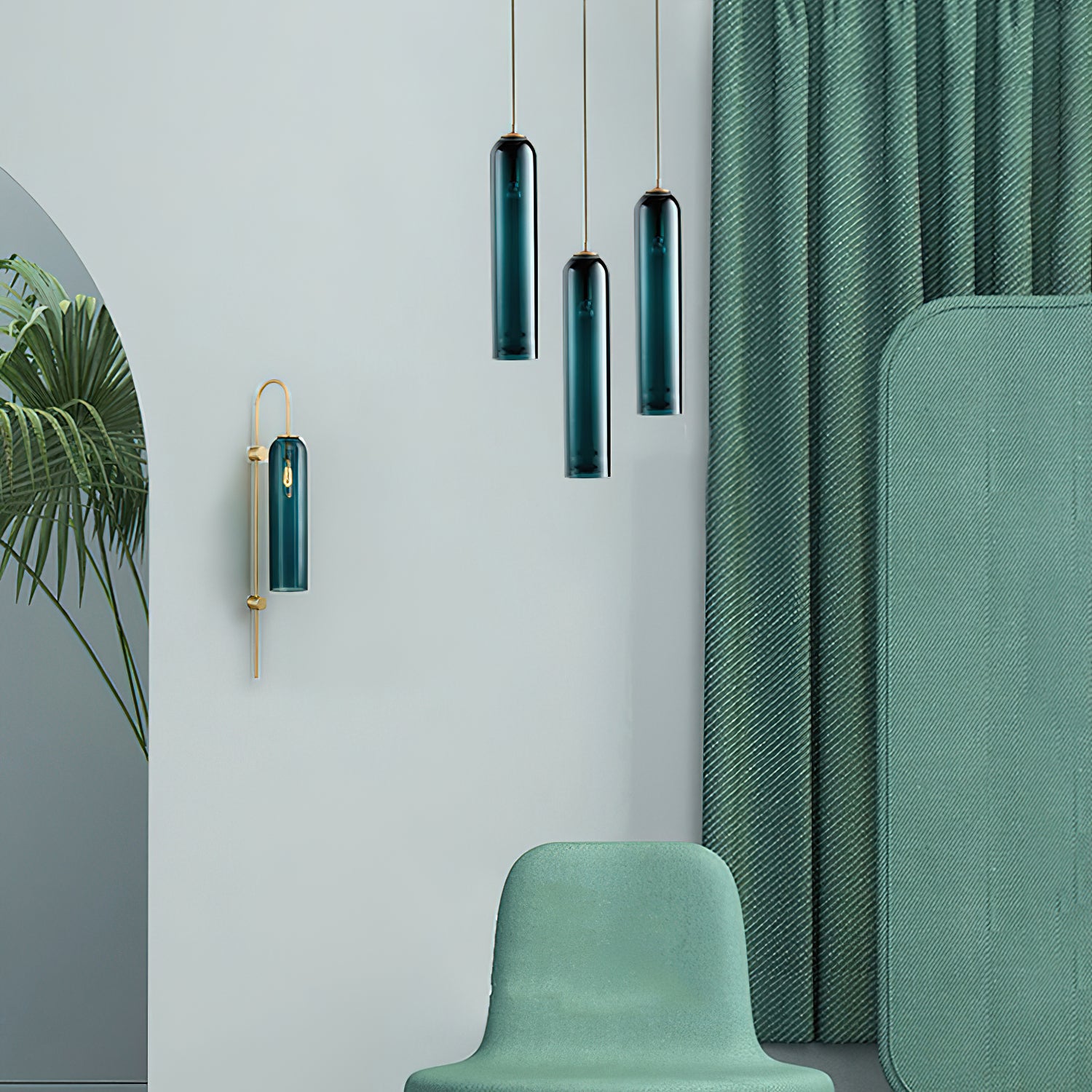 Long Tube Glass Pendant Light - Cueteks