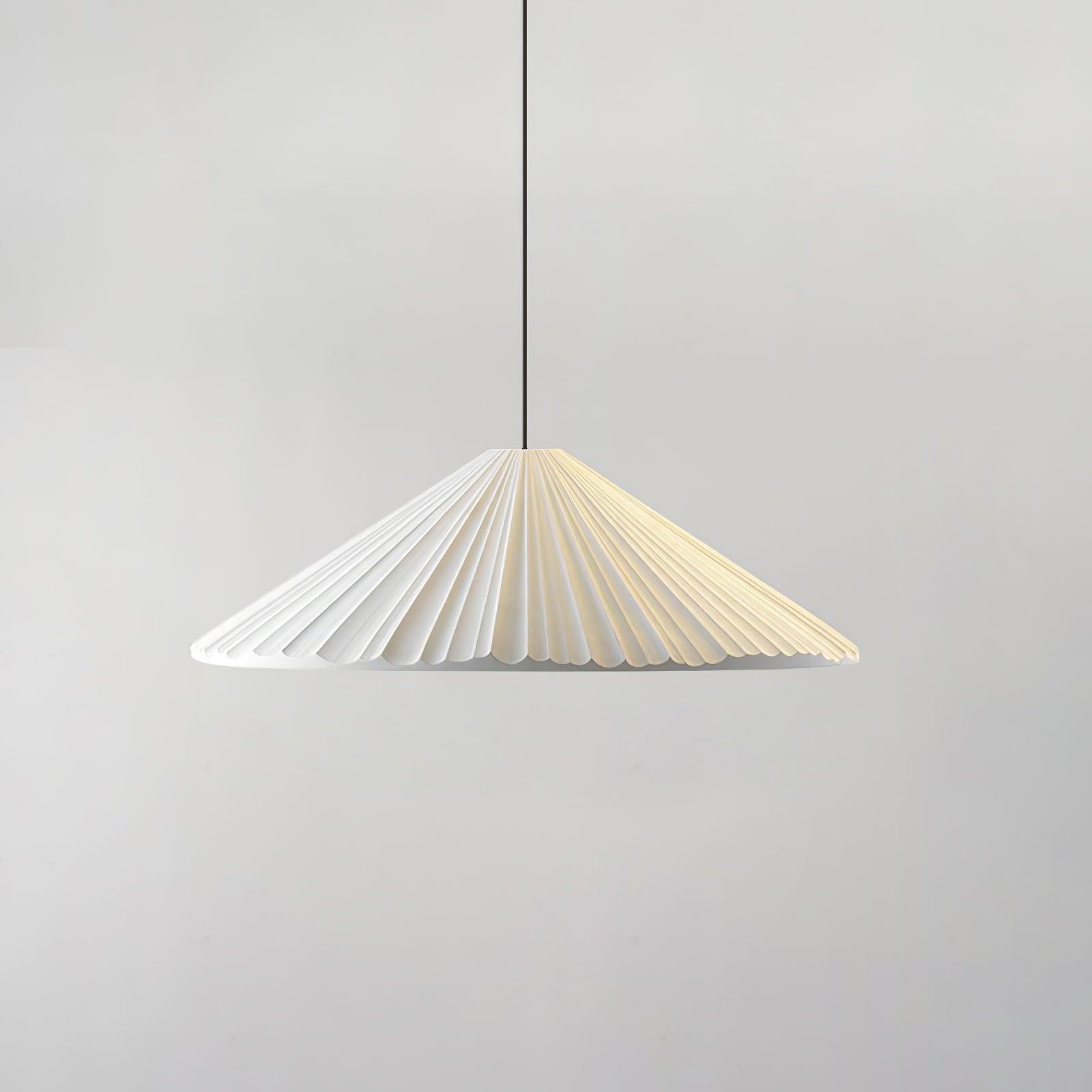 Broad White pleated Hat shade