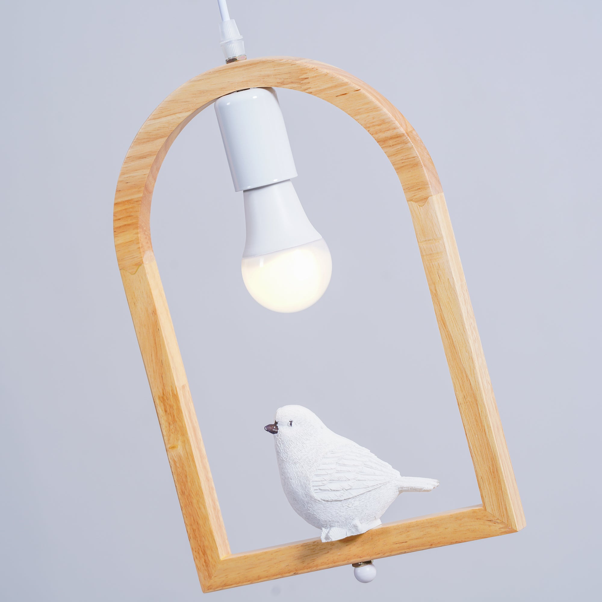 Wood Bird Resin Pendant Light - Cueteks