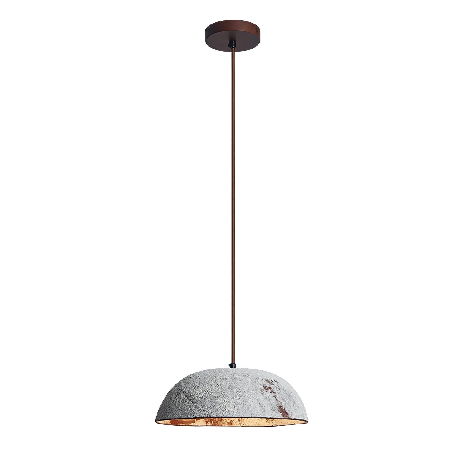 Front view of pale ceramic dome and suspension