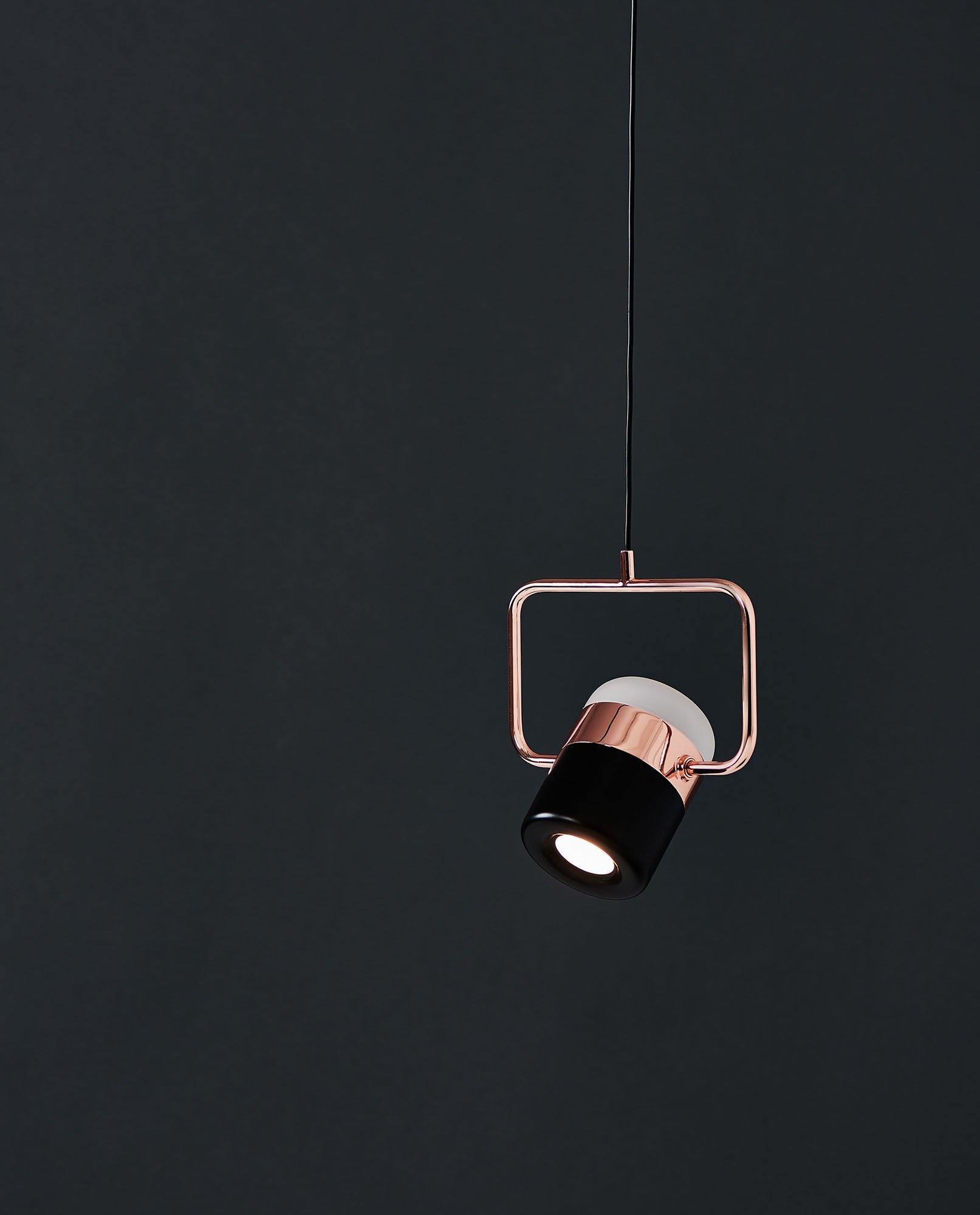 Geometric LED pendant light with adjustable cylindrical heads